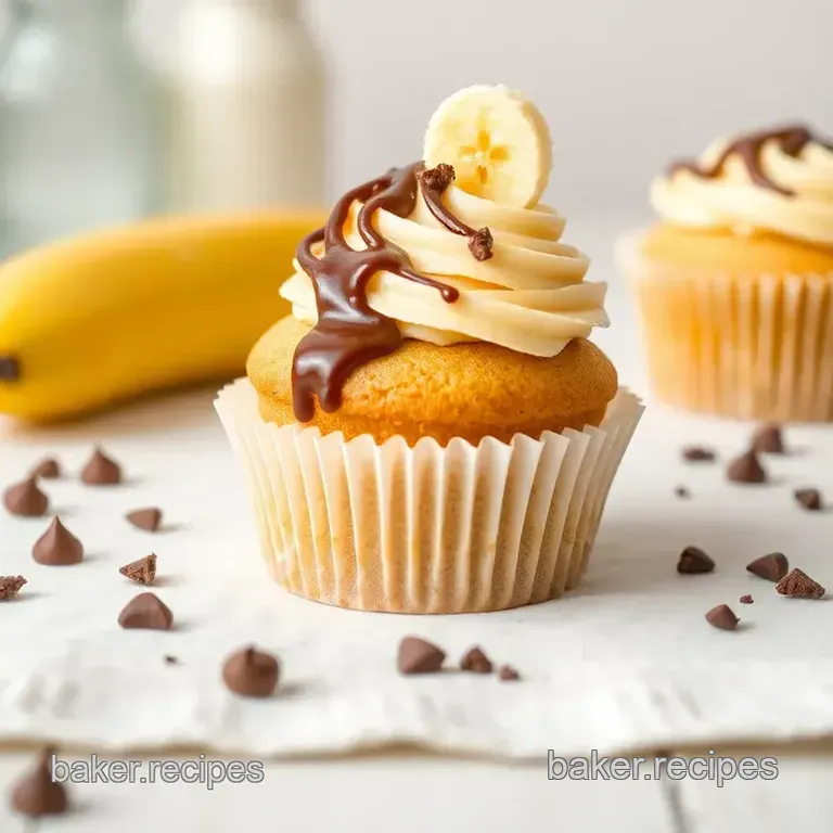 Delicious Bake Banana Cupcakes with Chocolate Delight presentation