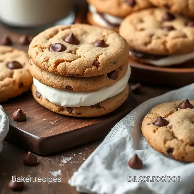 Delightful Chocolate Chip Cookie Sandwiches presentation