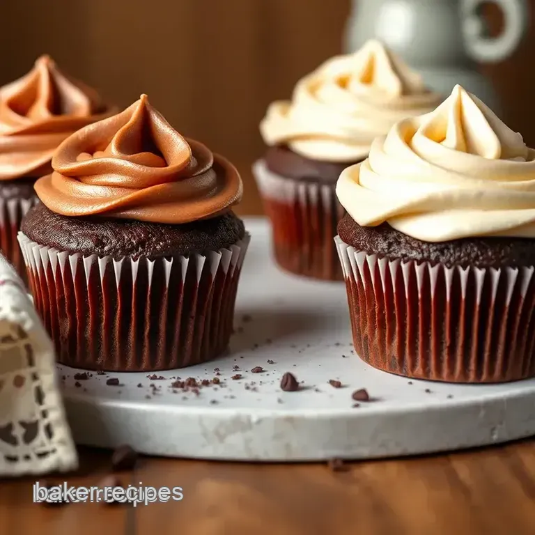 Delightfully Decadent Chocolate Cupcakes with Creamy Frosting presentation