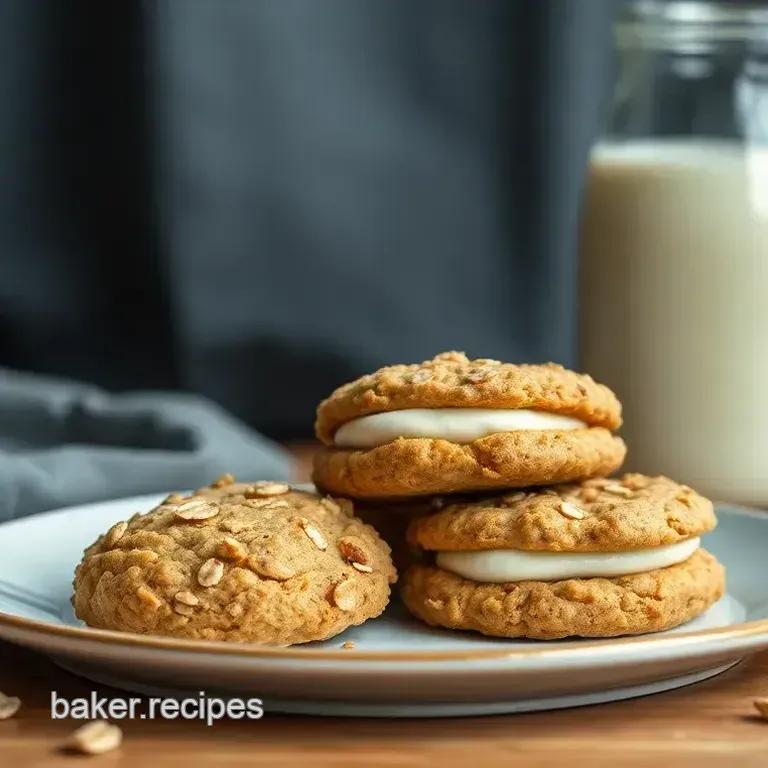 Giant Oatmeal Cookies with Luscious Creamy Filling