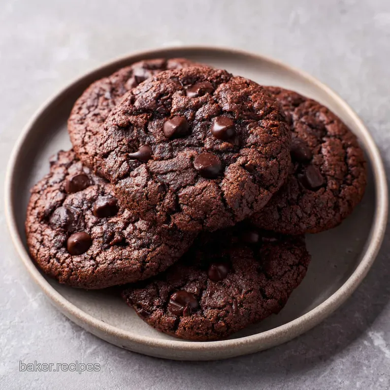 Double Chocolate Chip Cookies: Fudgy and Soft
