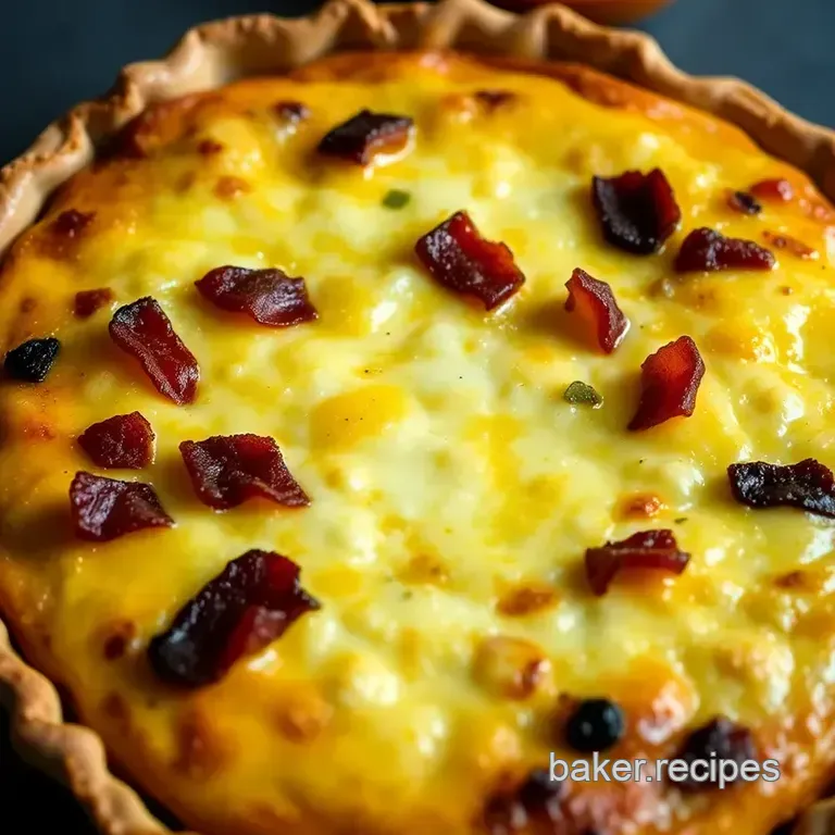 Easiest Ever Cheesy Bacon Quiche presentation