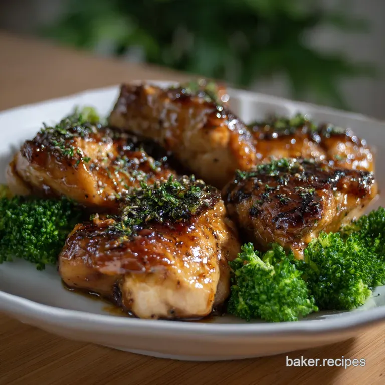 Easy Air Fryer Teriyaki Chicken Thighs: 28-Minute Glaze presentation