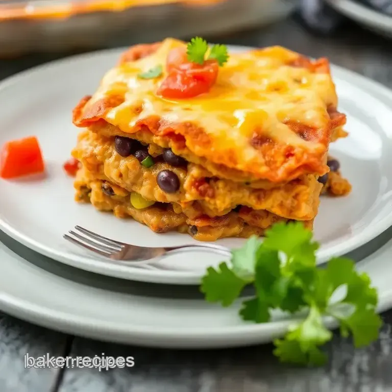 Easy Baked Taco Lasagna (No Browning Ground Beef) presentation