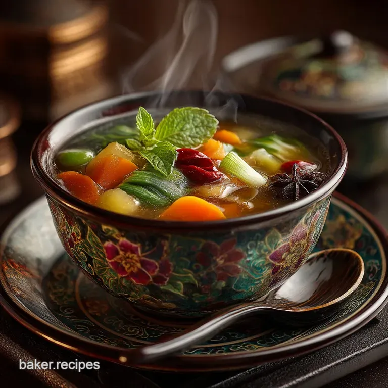 Jade Garden Restaurantstyle Clear Chinese Vegetable Soup presentation