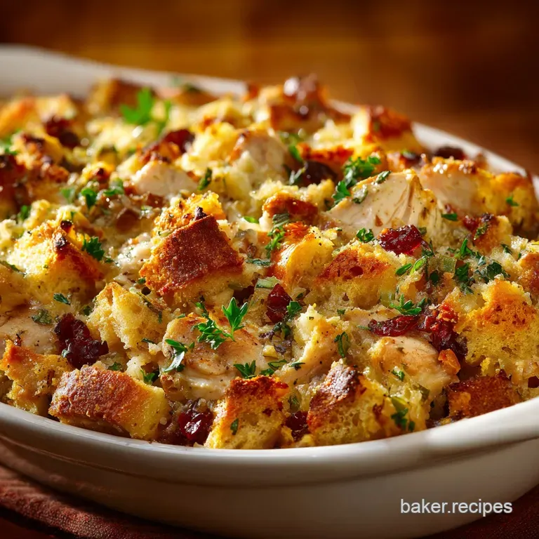 Chicken Stuffing Casserole: Proper Comfort with a Creamy Herb Sauce