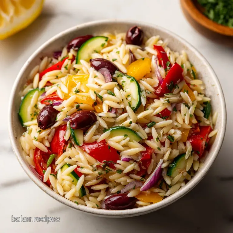 Easy Orzo Pasta Salad: Mediterranean Style
