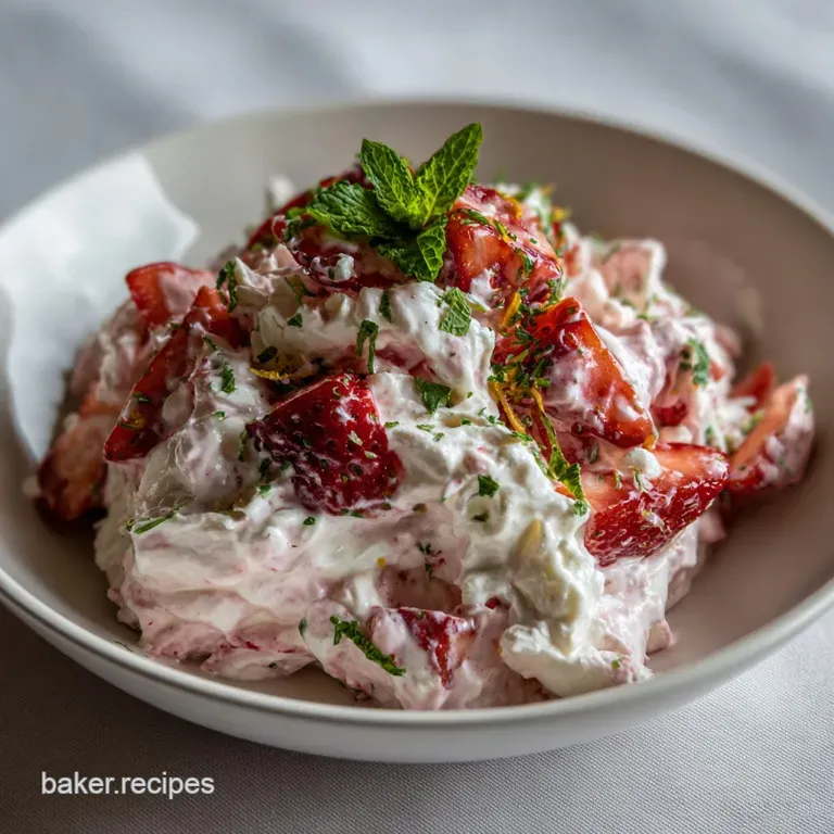 Strawberry Fluff Salad: Retro Delight Chefs Cloud Salad presentation
