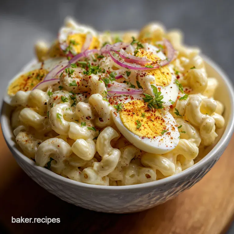 Egg Macaroni Salad: Classic Creamy Picnic Side presentation