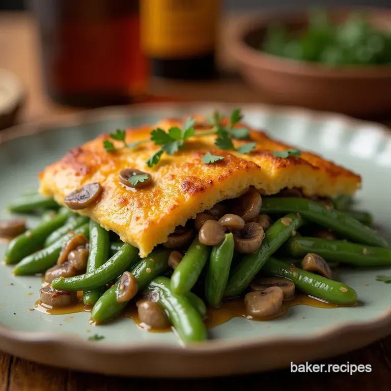 The Ultimate Umami Green Bean Casserole Scratchmade Mushroom Sauce presentation