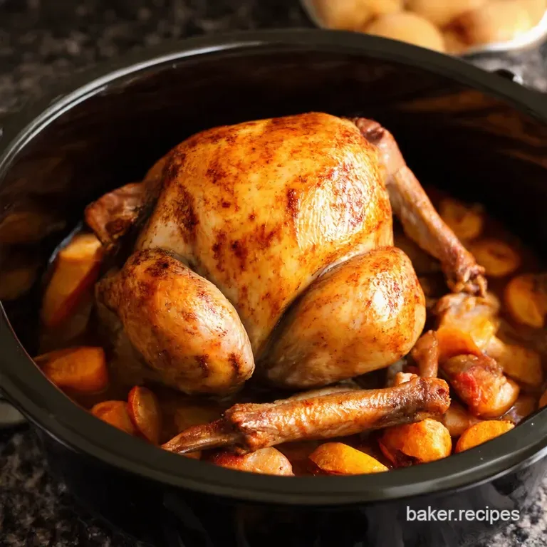 Falloffthebone Crockpot Roast Chicken presentation