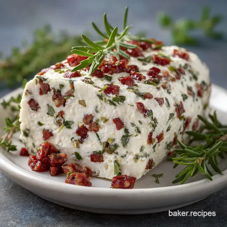 Festive Holiday Antipasto Cream Cheese Log