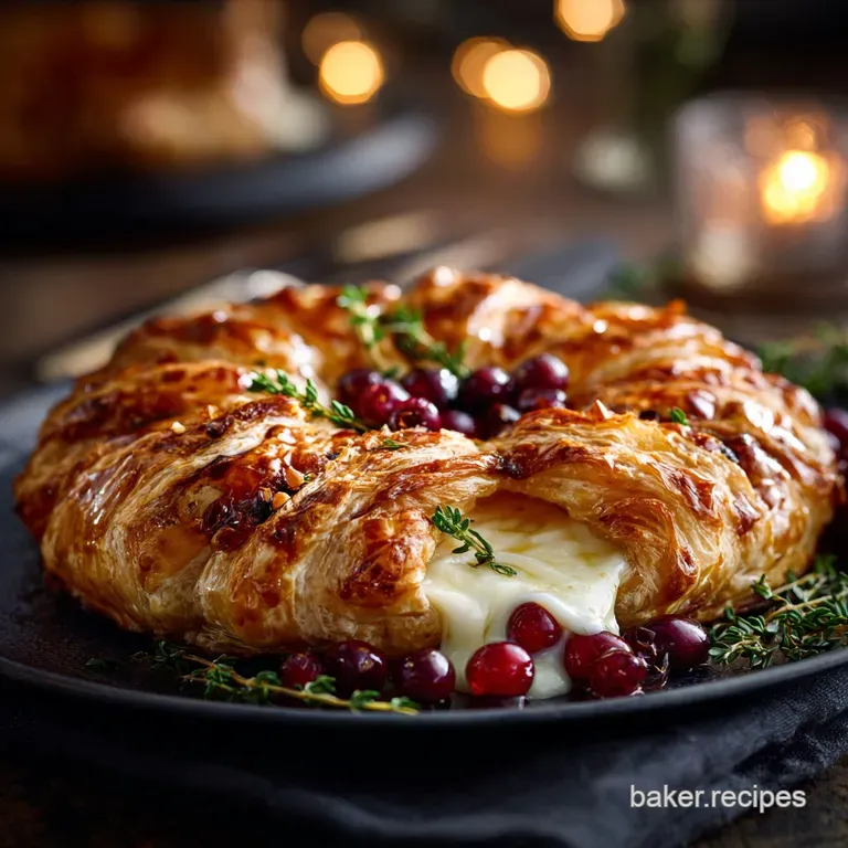 Christmas Day Snacks: The Easy Molten Brie Cranberry Wreath