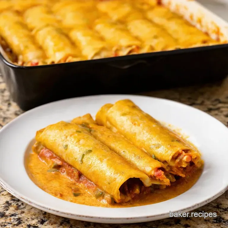 Fiesta Garden Veggie Enchiladas with Creamy Chipotle Sauce presentation