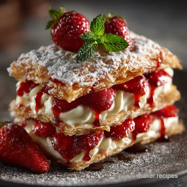 Strawberry and Cr&egrave;me Diplomate Napoleons the Ultimate Flaky Summer Layer presentation