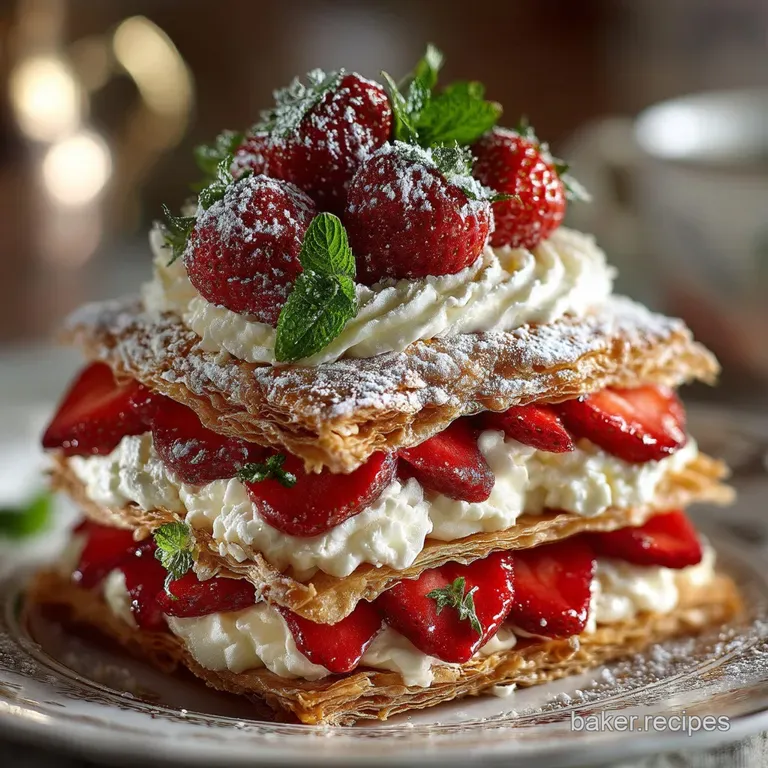 Strawberry and Crème Diplomate Napoleons The Ultimate Flaky Summer Layer