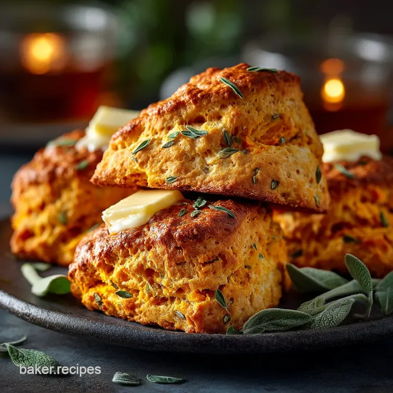 Autumn Gold Flaky Sweet Potato and Fresh Sage Scones