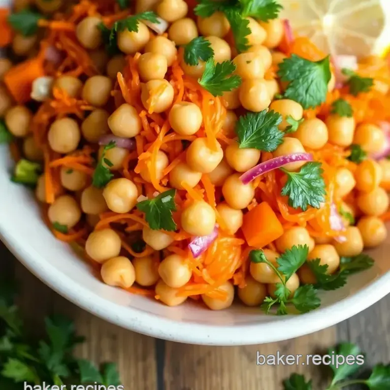 Carrot and Chickpea Salad with Parsley and Lemon presentation