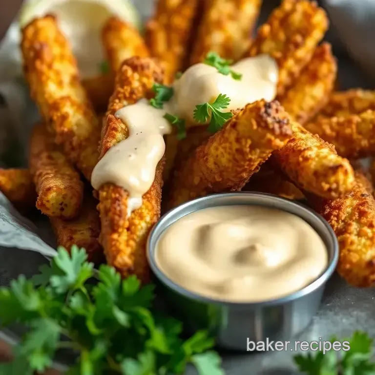 Fried Avocado Fries with Queso Dip presentation