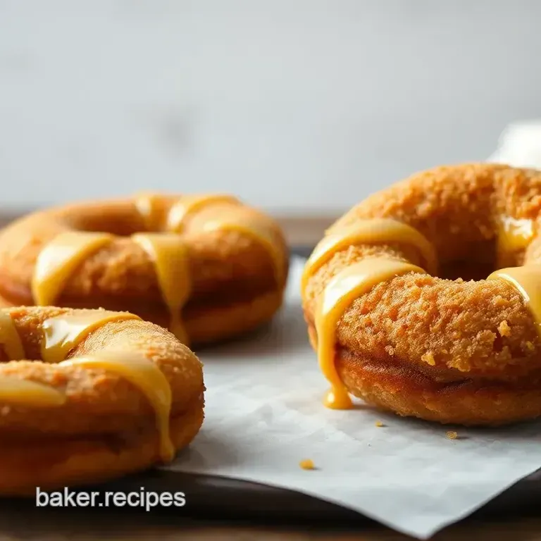 Fried Cheddar Croissant Donuts with Honey Mustard