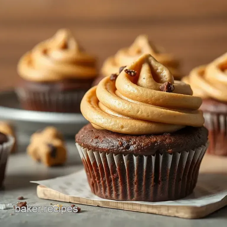 Fudgy Brownie Cupcakes with Edible Cookie Dough Topping