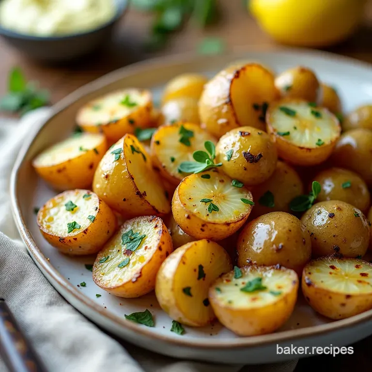 Garlic Herb Roasted Potatoes with Lemon Aioli