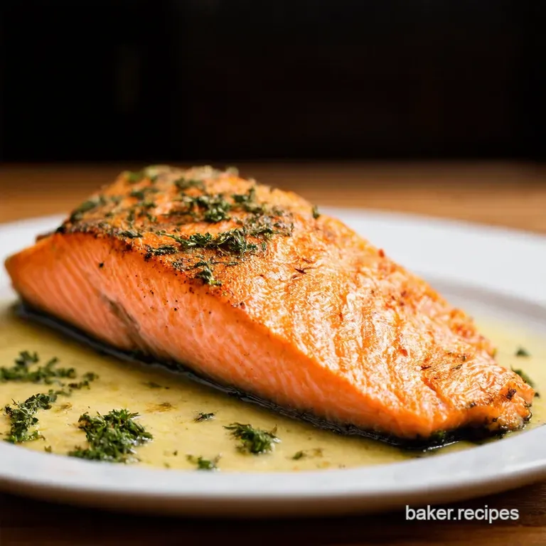 Garlic Herb Roasted Salmon Whole30 Compliant presentation