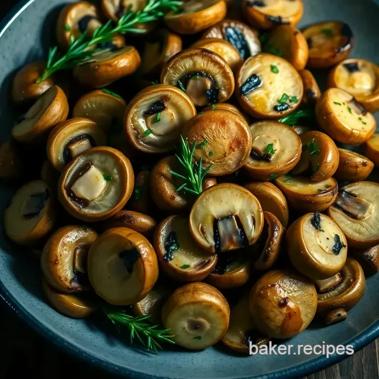 Garlic Herb Saut&eacute;ed Mushrooms presentation