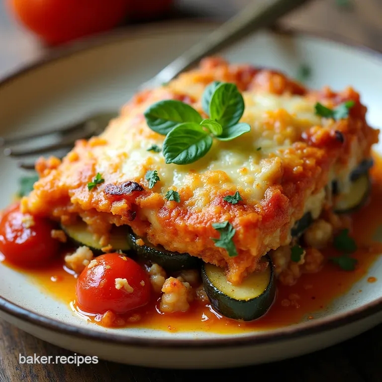 The SunDrenched Garden Tomato Eggplant and Zucchini Bake with Parmesan Crust