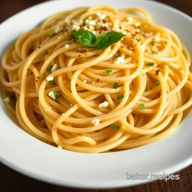 Garlicky Goodness: Simple Garlic Pasta presentation