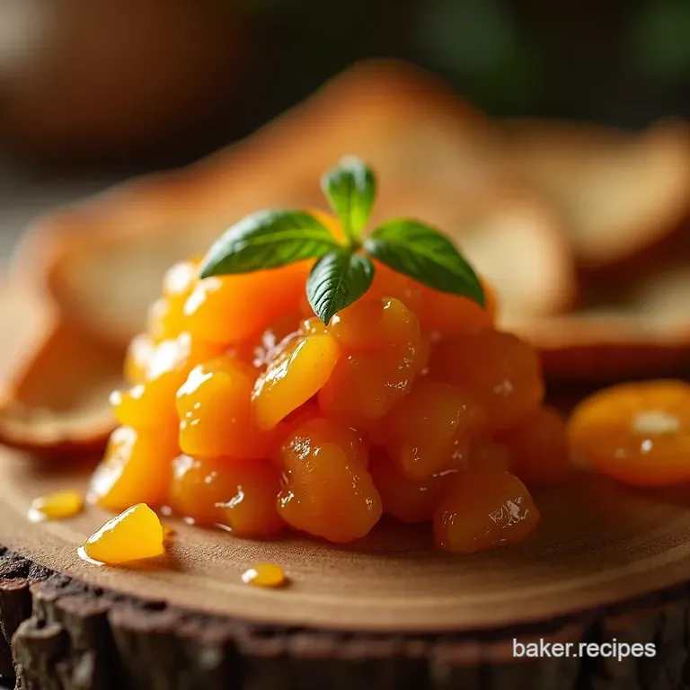 Autumn Gold Rich Tangy Ginger Persimmon Chutney presentation