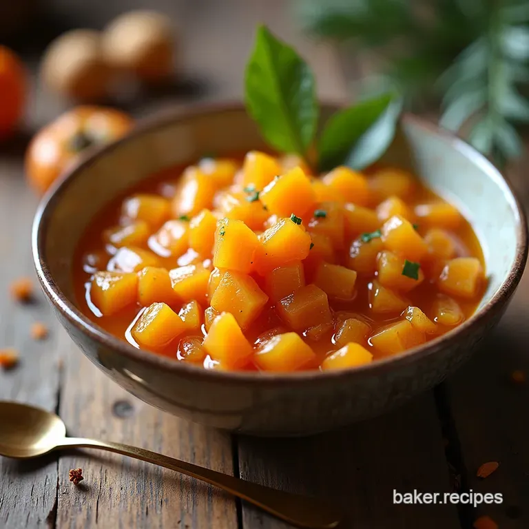 Autumn Gold Rich Tangy Ginger Persimmon Chutney