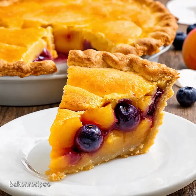 Glutenfree Peach and Blueberry Pie presentation