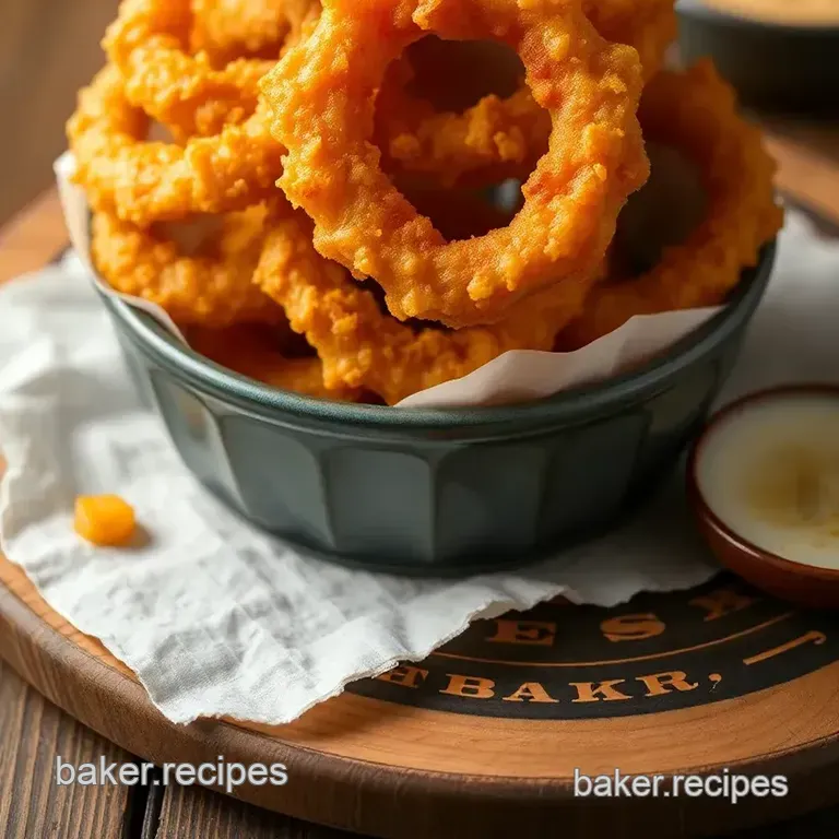Fried Onion Rings with Golden Crunch presentation