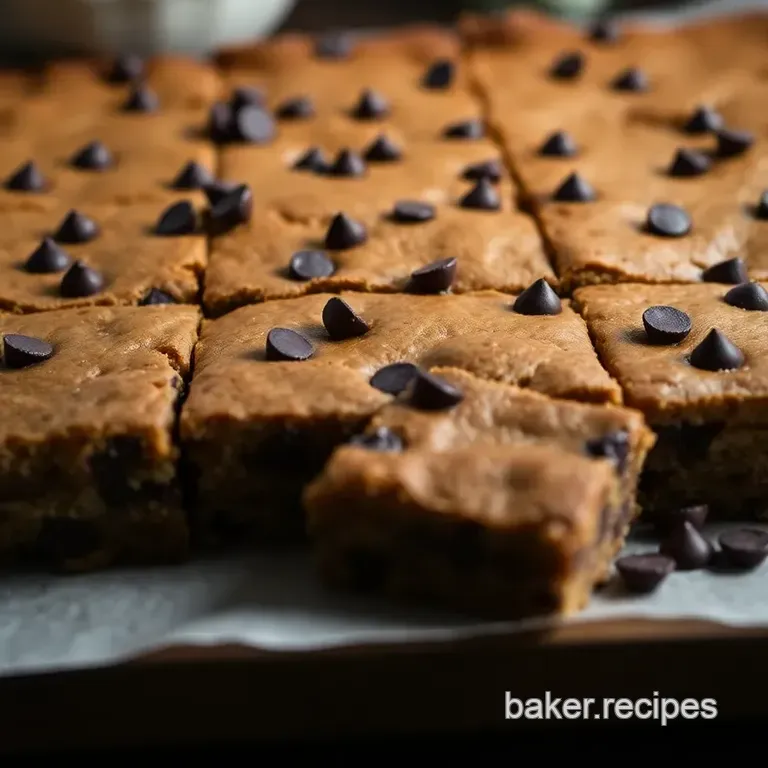 Gooey Chocolate Chip Cookie Bars with Lily' s Baking Chips presentation