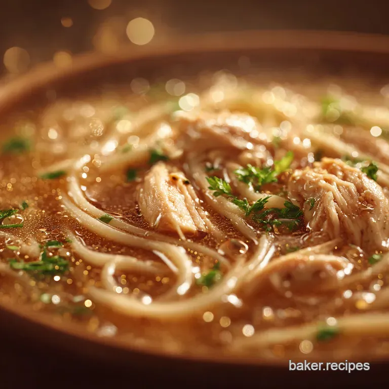 Grandmas Chicken Noodle Flufighter Soup presentation