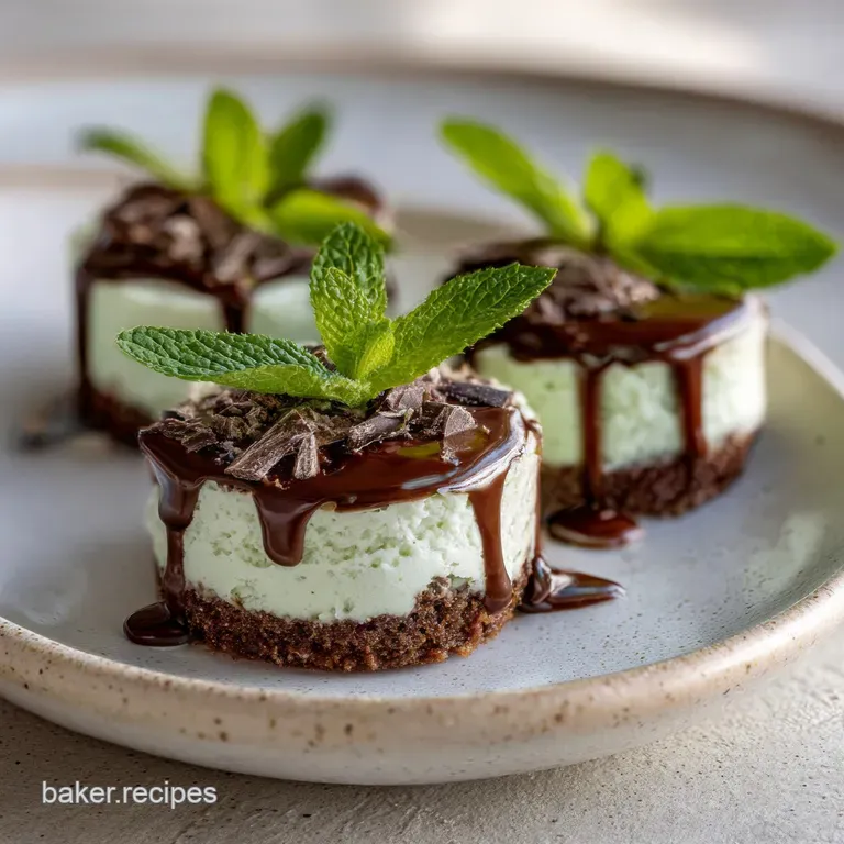 Grasshopper Mini Cheesecakes: Silky Mint Custard