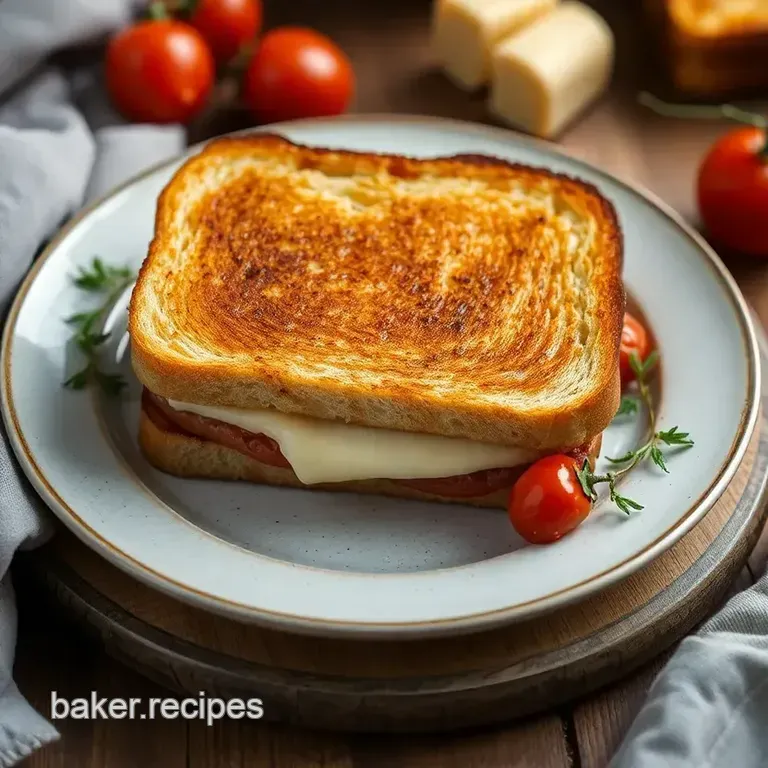 Grilled Cheese with Roasted Tomatoes & Pesto presentation