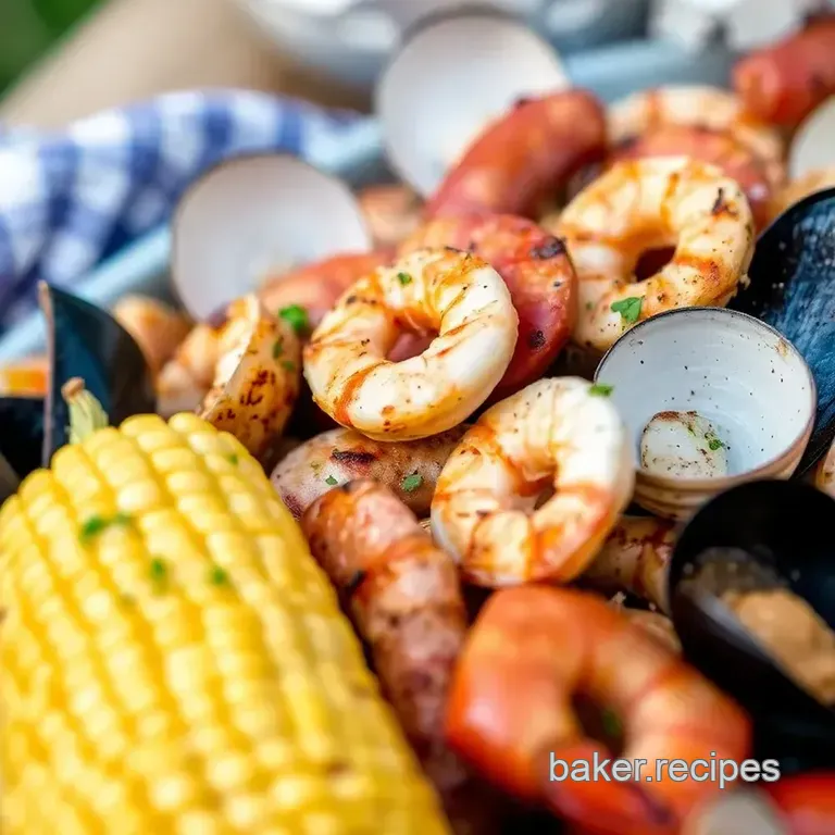 Grilled Clam Bake - A Delicious Seafood Treat presentation