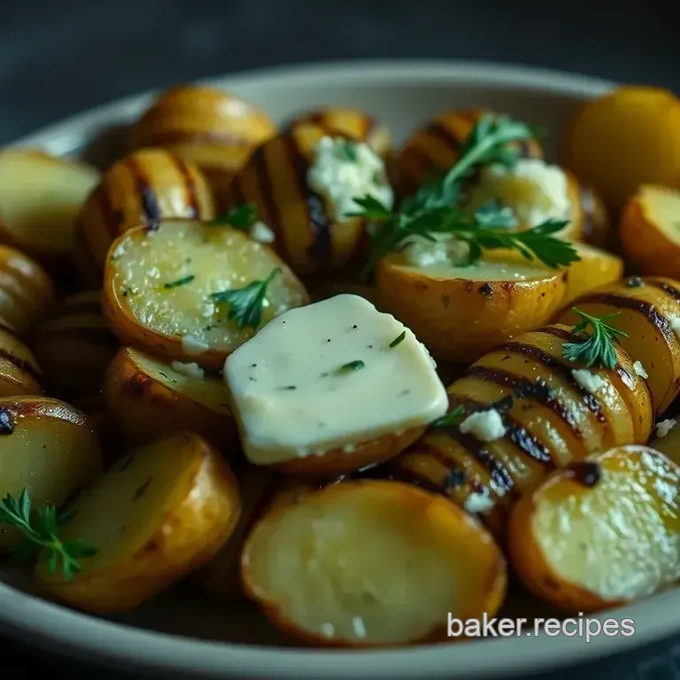 Grilled Hasselback Potatoes with Garlic Herb Butter