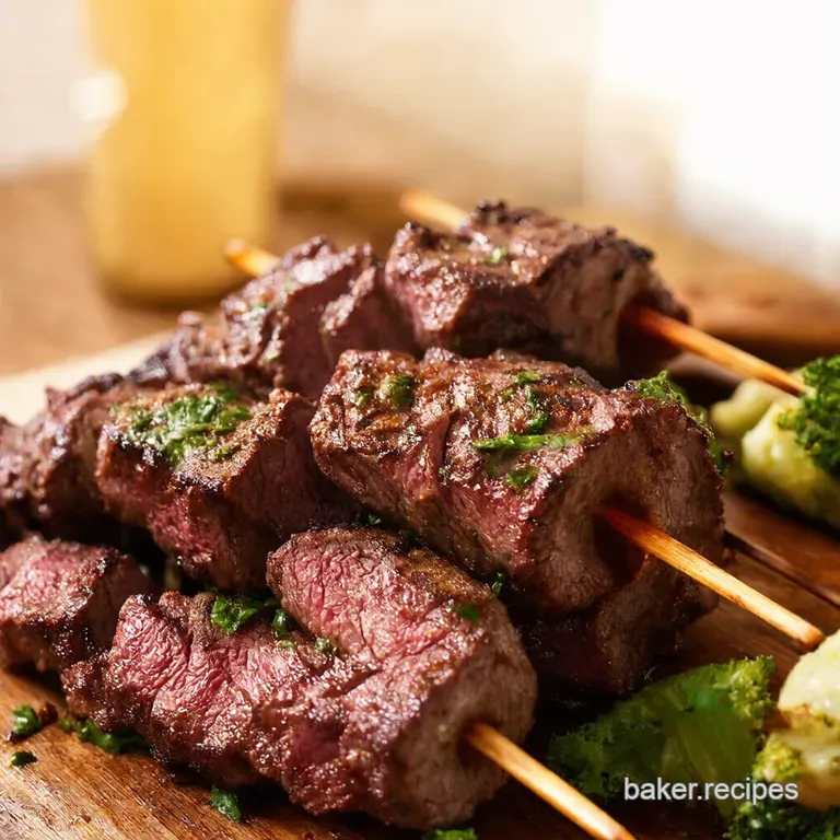 Grilled Steak Kabobs with Zesty Herb Marinade presentation