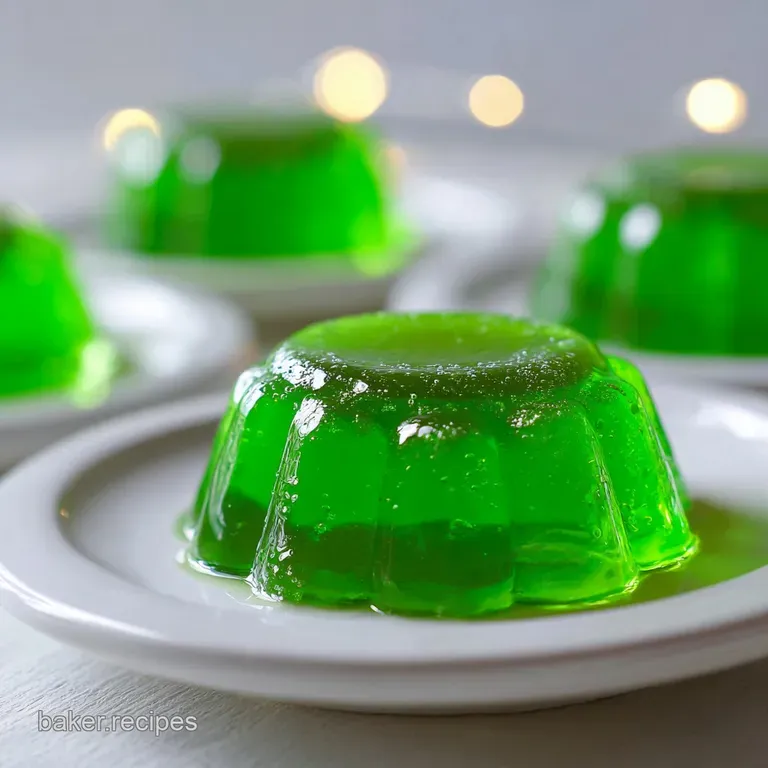 Festive green jello shots in clear cups with a creamy white layer, adorned with heart sprinkles on a silver tray for serving.