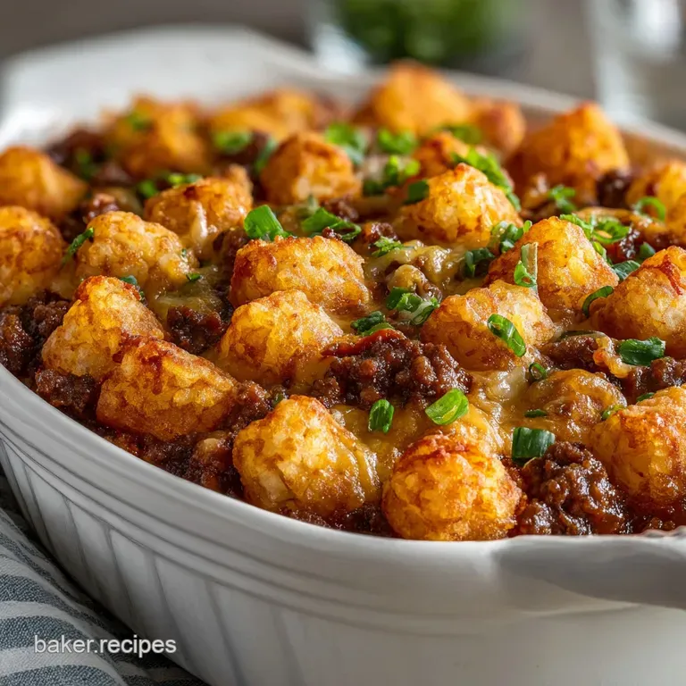 Tater Tot Casserole with Ground Beef