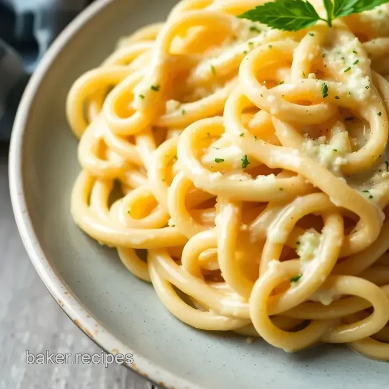 Creamy Garlic Parmesan Fettuccine Alfredo presentation