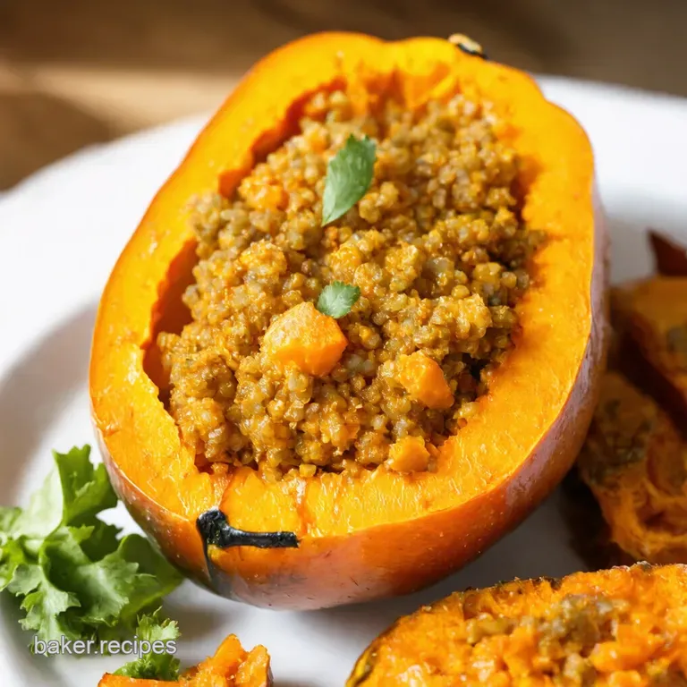 Harvest Stuffed Butternut Squash with Quinoa Cranberries presentation