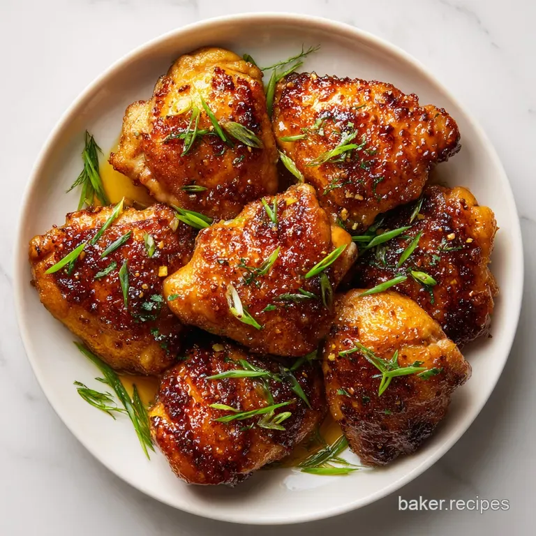 Glossy, cubed Hawaiian chicken beautifully plated; garnished with green onions and sesame seeds over fluffy white rice. Mo...