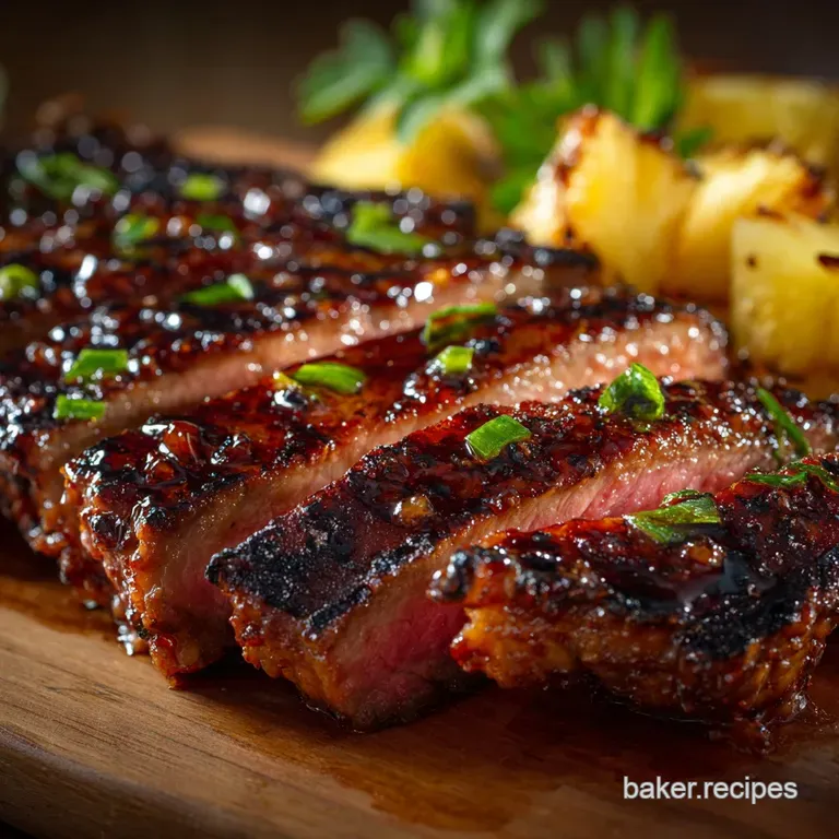 The Aloha Glaze Ribeye Tropical Grilled Perfection presentation