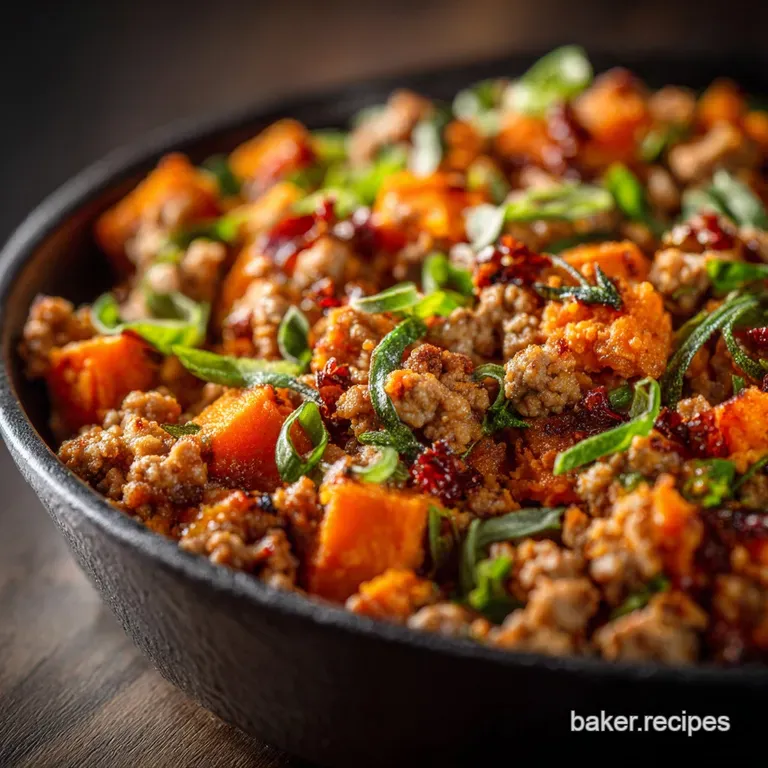 Healthy Ground Turkey Sweet Potato Casserole: the Lean Luscious Bake presentation