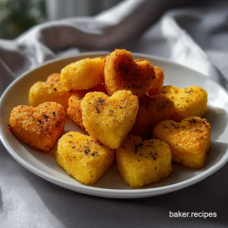 Heart Shaped Polenta Bites with Parmesan