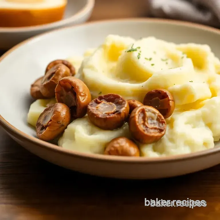 Heavenly Sautéed Mushrooms with Creamy Mashed Potatoes presentation
